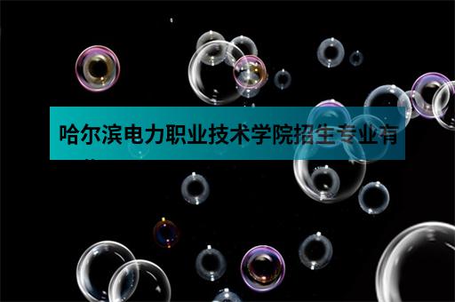 哈尔滨电力职业技术学院招生专业有哪些